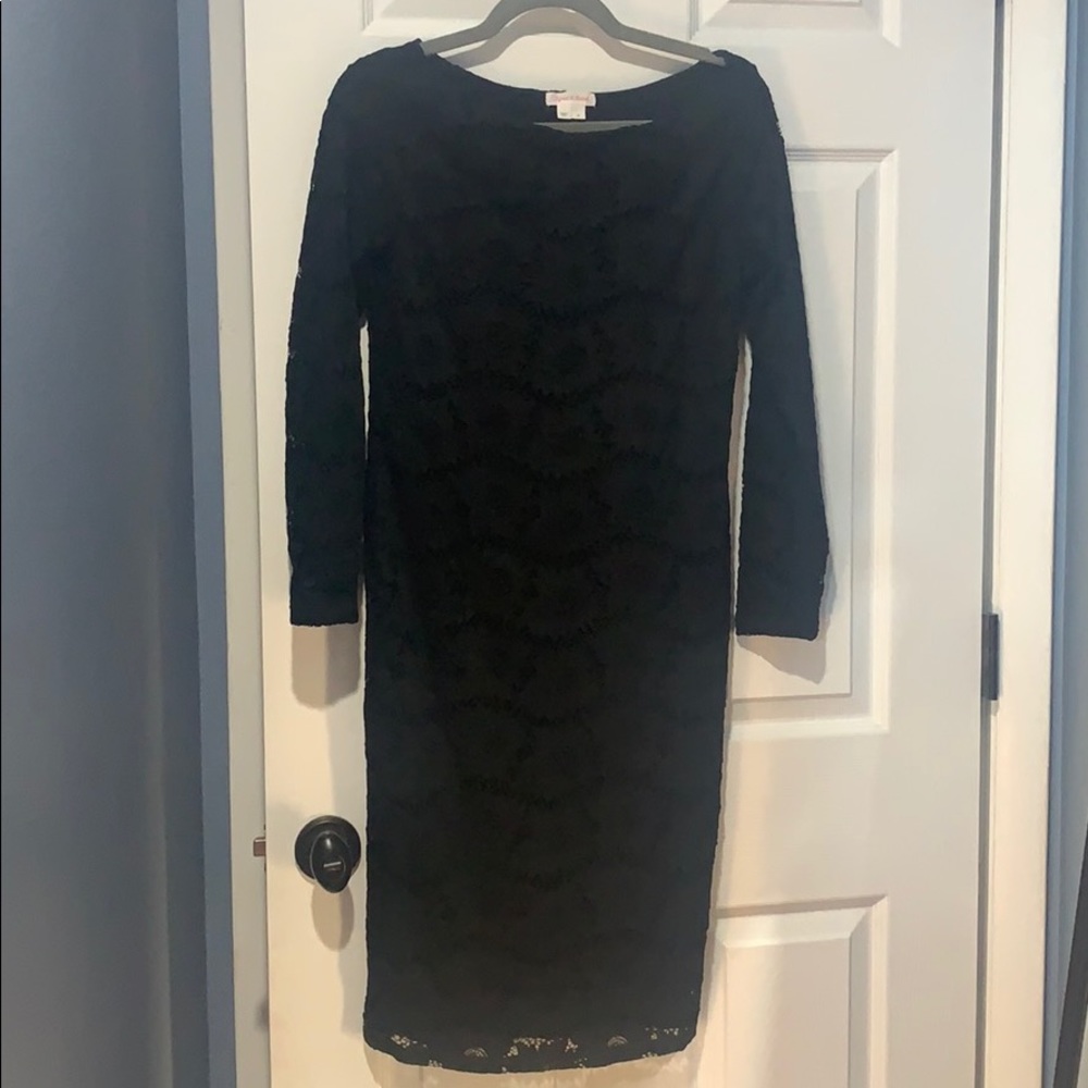 Black Lace Ingrid & Isabel Small Maternity Dress
